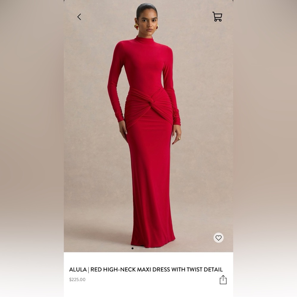 Club L London Red High-Neck Maxi Dress